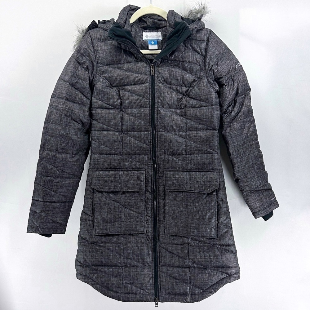 Columbia Women's Dark Gray Quilted Puffer Coat with Hood